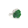 Untreated Jade and Diamond Flower Grapevine Brooch/Pendant