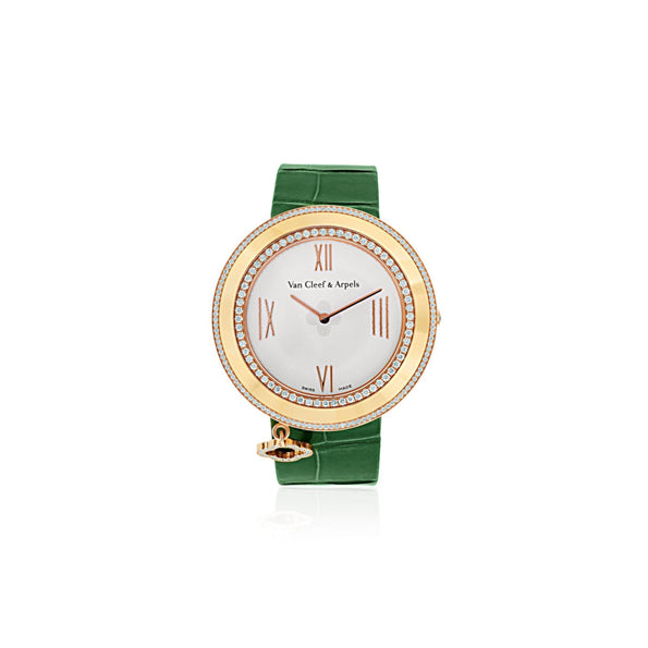 Van Cleef & Arpels 38mm Diamond 18k Gold Charms Watch w/ Box