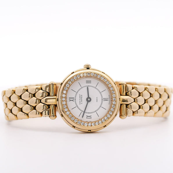 Van Cleef & Arpels La Collection 18K Gold Diamond Bezel Ladies Watch