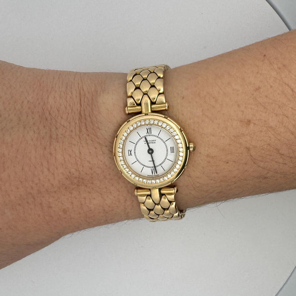 Van Cleef & Arpels La Collection 18K Gold Diamond Bezel Ladies Watch