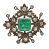 Victorian-Era Brooch With 3.12 Carat No Oil Colombian Emerald & Old Cut Diamonds