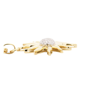 Vintage 0.85 Carat Sun Motif Diamond Pendant Necklace Crafted in 18k Yellow Gold – Assay Jewelers