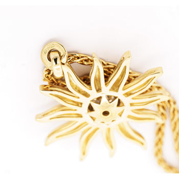 Vintage 0.85 Carat Sun Motif Diamond Pendant Necklace Crafted in 18k Yellow Gold – Assay Jewelers