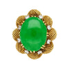 Vintage Ring زهري بسلك ذهبي من اليشم الجاديت Type A عيار 13.32 قيراط من فرنسا