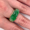 Vintage 14K Yellow Gold Detachable Carved Jadeite Jade Ring