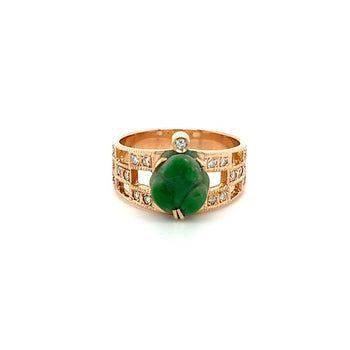 Vintage 18K Rose Gold Jadeite Jade Carved Frog Open Shank Ring – Assay Jewelers