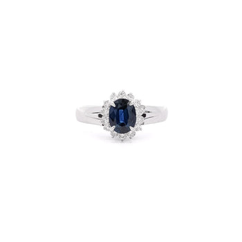 Vintage 1.04 Carat Sapphire and Round Diamonds in Filigree Platinum Ring – Assay Jewelers