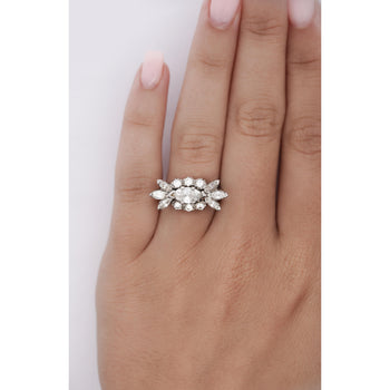 Vintage 1.85 Carat Marquise Cut Diamond Cocktail Platinum East-West Ring – Assay Jewelers