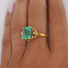 Vintage 5 Carat Emerald Square Cut Openwork 14K Gold Solitaire Ring