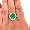 Vintage 5 Carat Pear Cut Emerald Crossover Double Split Shank 14K Gold Ring