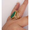 Vintage 9 Carat Pear Cut Zambian Emerald & Diamond Halo Ring Jacket in 18K Gold