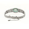 Vintage Art Deco Old Euro Cut Diamond and Emerald Bracelet in Platinum