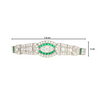 Vintage Art Deco Old Euro Cut Diamond and Emerald Bracelet in Platinum