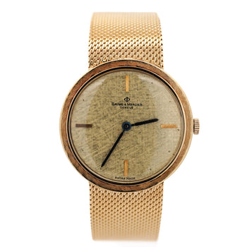 Vintage Baume Mercier 18K Yellow Gold Manual Wind Mesh Bracelet Watch – Assay Jewelers