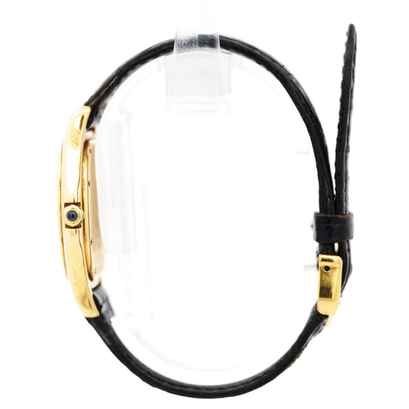 Vintage Cartier Cougar 116000R Watch 33mm in 18K Gold and Leather