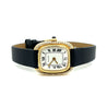 Vintage Cartier Gondole Watch 23mm with Factory Diamond Bezel and Leather strap