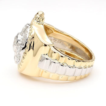 Vintage Diamond Platinum and 18K Gold Unisex Ring – Assay Jewelers