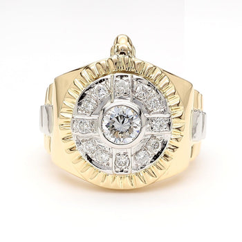 Vintage Diamond Platinum and 18K Gold Unisex Ring – Assay Jewelers