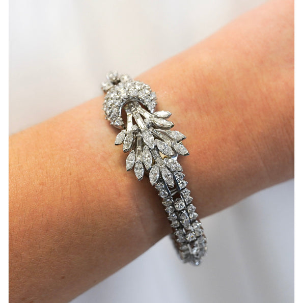 Vintage Ebel 11 Carat Multi-Cut Diamond & Platinum Hidden Secret Watch | Circa 1940