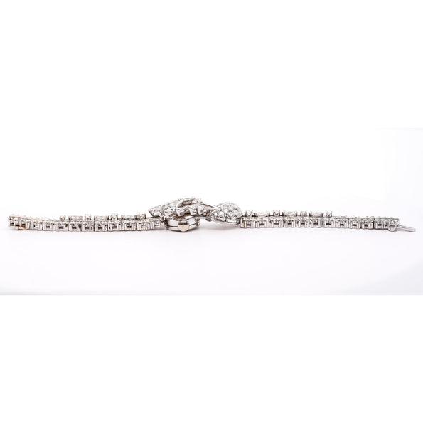 Vintage Ebel 11 Carat Multi-Cut Diamond & Platinum Hidden Secret Watch | Circa 1940