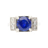 Vintage GRS Certified 2.47 Carat Royal Blue Sapphire & Diamond Platinum Ring