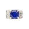 Vintage GRS Certified 2.47 Carat Royal Blue Sapphire & Diamond Platinum Ring