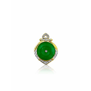 Vintage Jadeite Jade and Diamond Circular Pendant in 14k Gold – Assay Jewelers