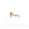 Vintage Oscar Friedman Signed 1.50 Carat Pear-Shaped Opal and Diamond 14K Rose Gold Ring