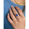 Vintage Oval Cut Natural Blue Sapphire Mounted in a Platinum Ring