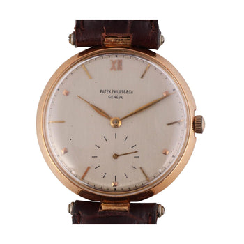 Vintage Patek Philippe 18K Gold 35mm Manual Wind Watch on Leather – Assay Jewelers