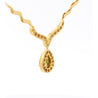 Vintage Pear Cut Green Peridot Drop Pendant Necklace with Diamonds in 18K Yellow Gold