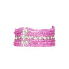 Vintage Platinum Diamond & Pink Sapphire Bead Bracelet