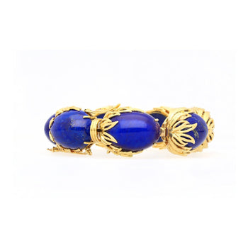 Bracelet Anciens rétro, 2,50 CTTW en lapis-lazuli bleu, en or jaune 18K floral – Assay Jewelers