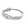 Vintage Retro Old European Cut Diamond Bangle with Filigree and Milgrain Finish in 14K White Gold