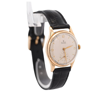 Vintage Rolex Precision 12325 Gold Manual Wind Sub Dial On Leather Watch – Assay Jewelers