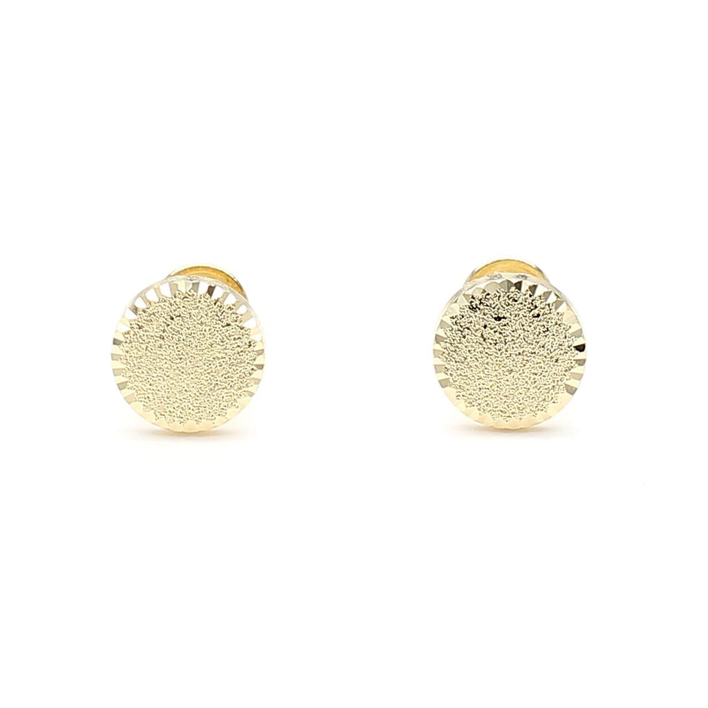 5mm Frosted Matte Round Screw Back 14K Gold Stud Earrings
