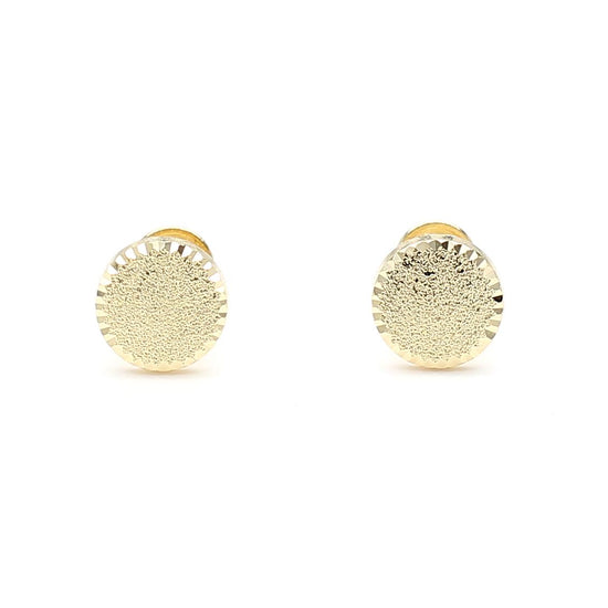5mm Frosted Matte Round Screw Back 14K Gold Stud Earrings