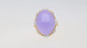 19.48 Carat Oval Lavender Jadeite Jade and Diamond Cocktail Ring