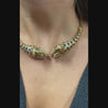 Sapphire and Diamond 18K Gold Leopard Motif Choker Necklace