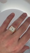 GIA Certified 2 Carat Diamond in 14K Gold Solitaire Men's Ring