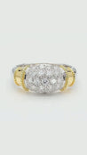 Diamond Platinum & 18K Gold Two Tone Pave Band Ring