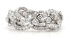 60 Carat Baguette & Round Cut Diamond in Platinum Retro Scroll Design Bracelet