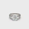 IGI Cert. 4.04 Carat Cushion Lab Grown Diamond Triple Band Engagement Ring