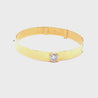 Vintage EGL Certified 2.01ct Brilliant Cut Diamond Bezel 18K Yellow Gold Bangle