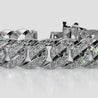 6.16 Carat Round Prong Set Diamond in 14K White Gold Cuban Link Diamond Bracelet